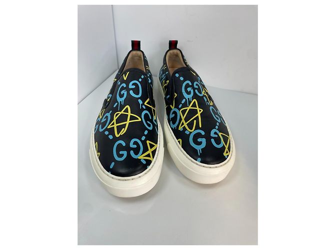 Gucci Ghost Leder Slip-On Sneaker Schwarz Mehrfarben - Ansicht 3