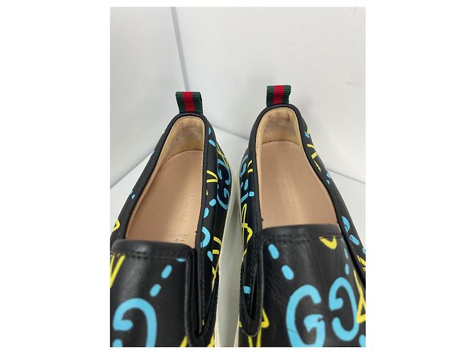 Gucci Ghost Leder Slip-On Sneaker Schwarz Mehrfarben - Ansicht 4