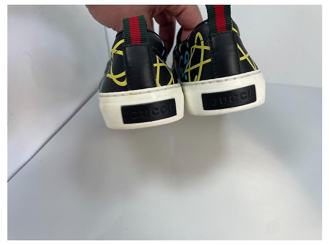 Gucci Ghost Leder Slip-On Sneaker Schwarz Mehrfarben - Ansicht 5