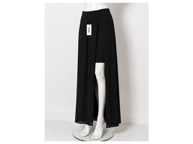 Acne Studios Maxirock aus modernem Krepp mit Schlitz - Schwarz - Ansicht 2
