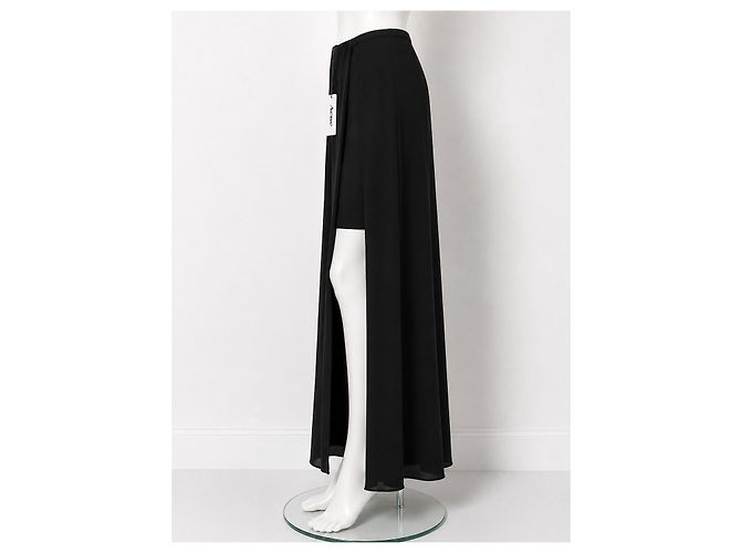 Acne Studios Maxirock aus modernem Krepp mit Schlitz - Schwarz - Ansicht 3