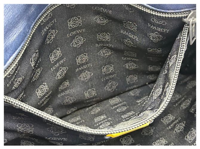 Borsa Loewe Flamenco Blu Navy Nappa Blu scuro - vista 3