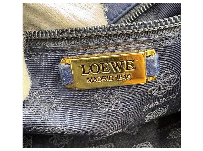 Borsa Loewe Flamenco Blu Navy Nappa Blu scuro - vista 4