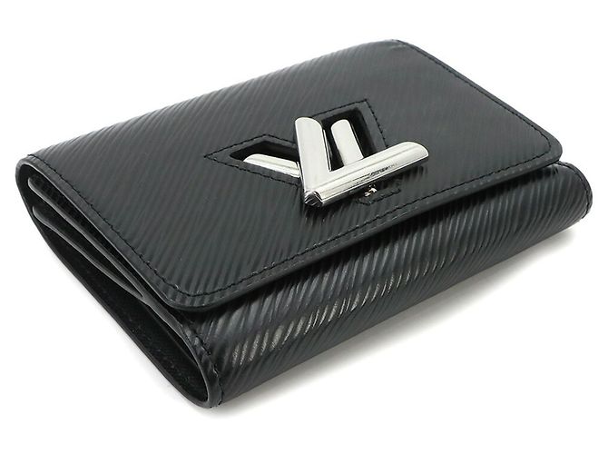 Louis Vuitton Epi Portefeuille Twist Compact Tri-fold Wallet Nero - vista 4