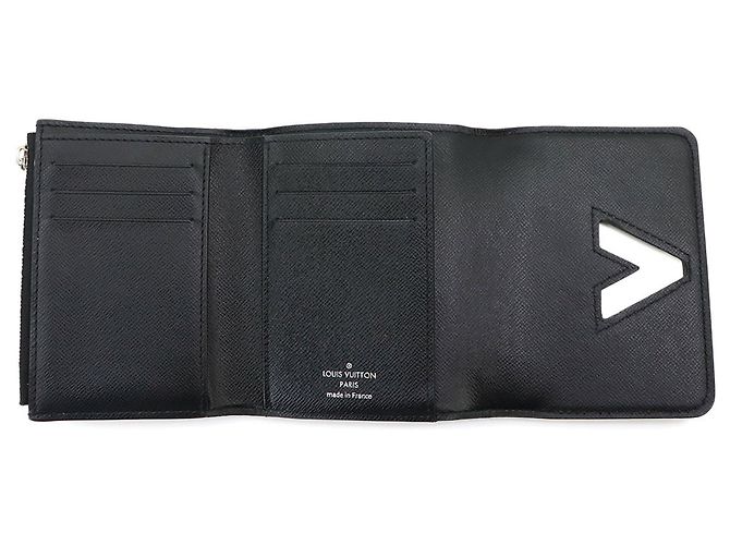 Louis Vuitton Epi Portefeuille Twist Compact Tri-fold Wallet Nero - vista 6