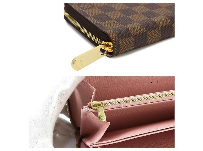 Cartera Louis Vuitton Damier Zippy Rosa Damier ebene - vista 9