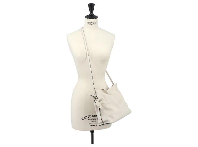 Sac à main épaule Loewe Flamenco Clutch Medium Blanc - vue 10