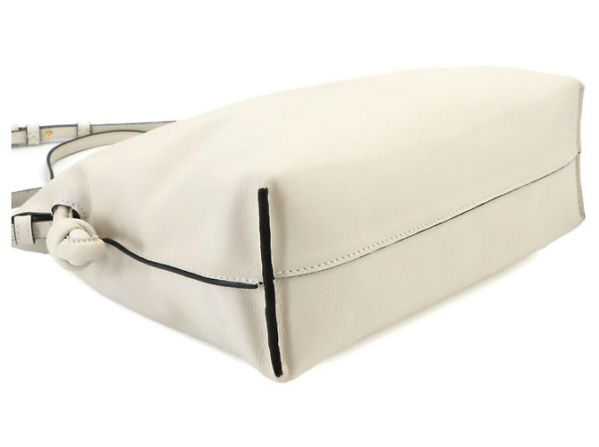 Sac à main épaule Loewe Flamenco Clutch Medium Blanc - vue 4