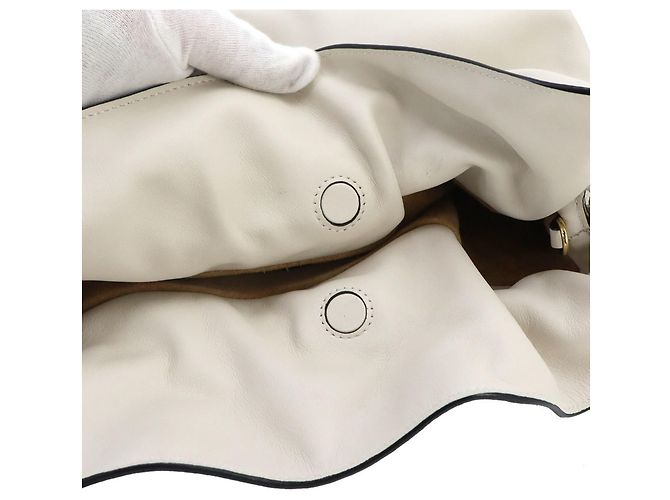 Sac à main épaule Loewe Flamenco Clutch Medium Blanc - vue 9