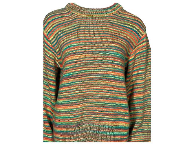 Autre Marque Mads Nørgaard Signal Wool Kolly Gestreifter Strickpullover Mehrfarben Grün Orange Gelb - Ansicht 2