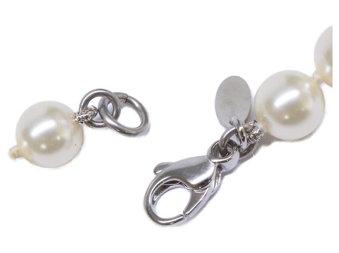 Collar de Perlas Triple CHANEL 10V Coco Mark Plata - vista 4