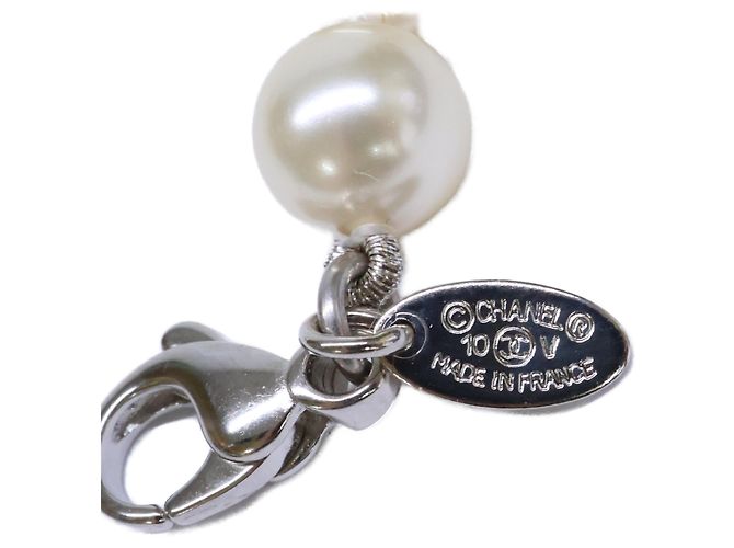 Collar de Perlas Triple CHANEL 10V Coco Mark Plata - vista 5