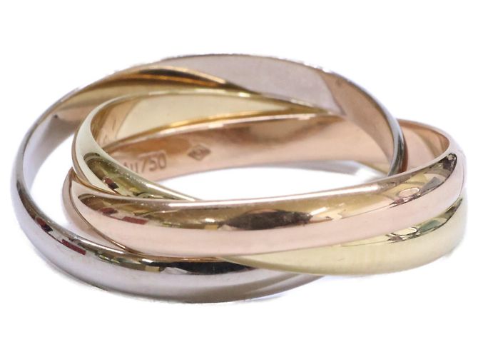 Anello Cartier Trinity in oro rosa, bianco e giallo D'oro - vista 4