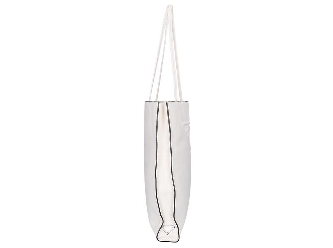 Tote Prada Shopper aus glattem Leder Weiß - Ansicht 4