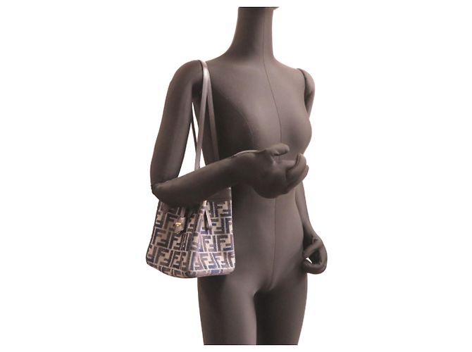 Borsa a spalla Fendi Origami Blu navy - vista 9