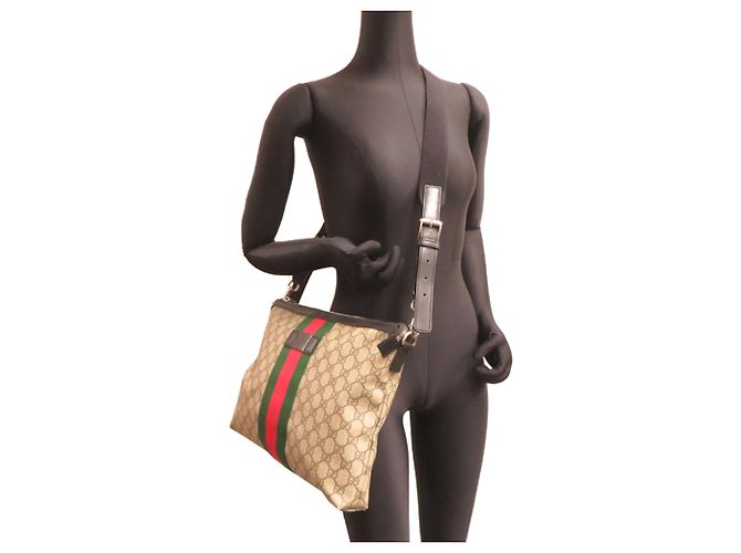 Borsa a tracolla Gucci Sherry Line Beige - vista 9