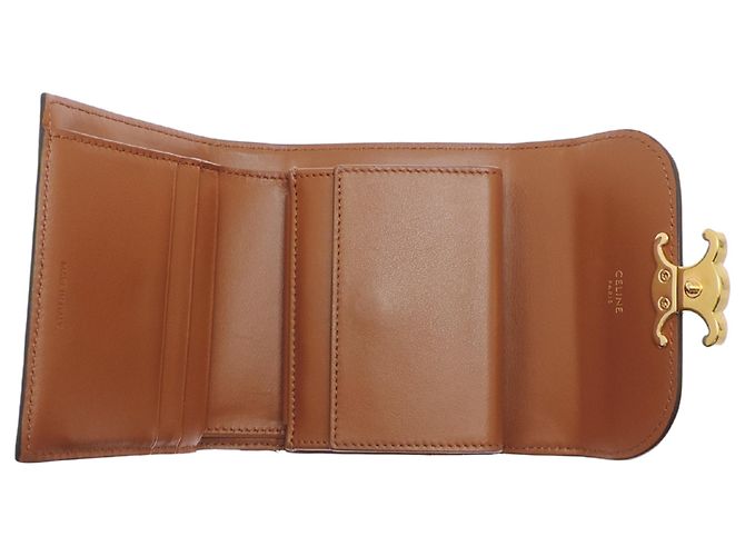 Céline Portafoglio con patta Celine Triomphe Small Marrone - vista 5
