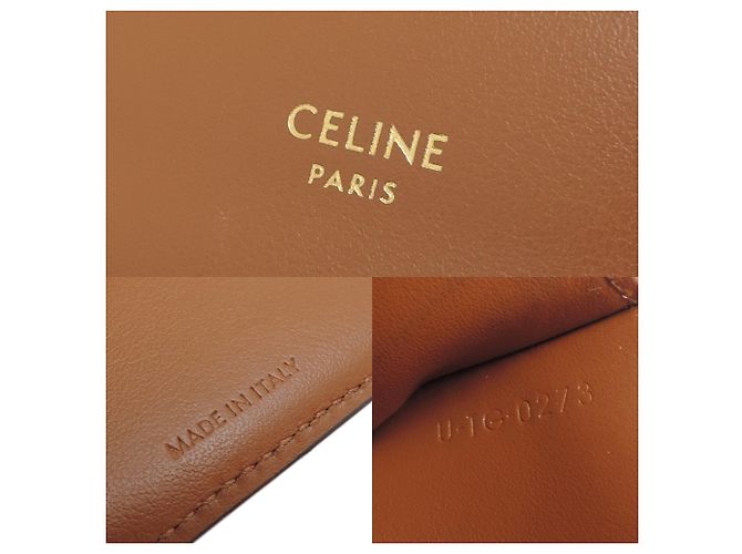 Céline Portafoglio con patta Celine Triomphe Small Marrone - vista 8