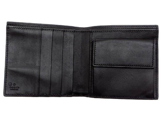 Cartera bi-fold Gucci de piel negra Negro - vista 5