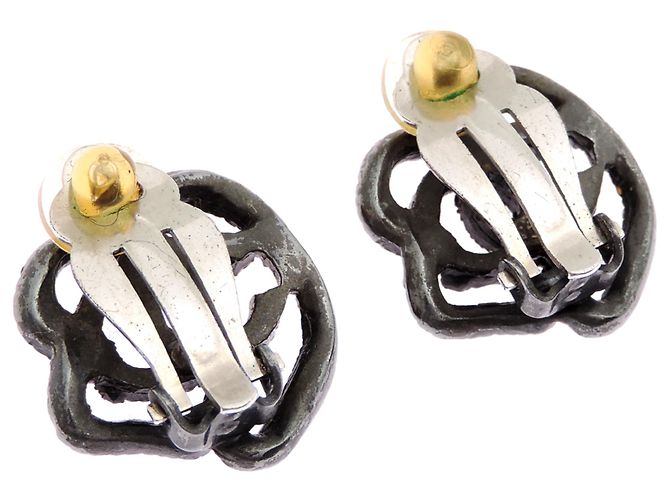 Chanel Camellia Coco Mark Strass-Stecker-Ohrringe - Ansicht 3