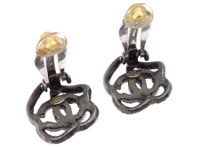Chanel Camellia Coco Mark Strass-Stecker-Ohrringe - Ansicht 4