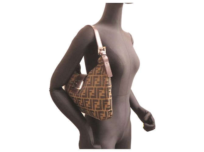 Fendi Damenhandtasche 26569 Canvas Zucca Pattern Braun - Ansicht 8