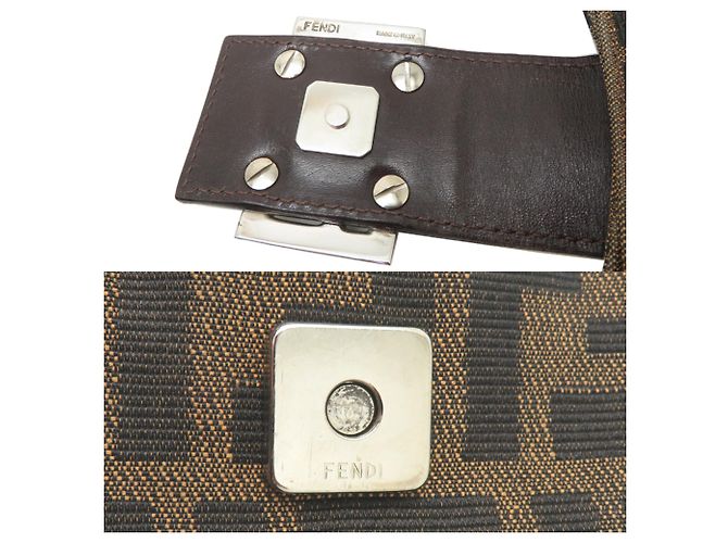 Fendi Damenhandtasche 26569 Canvas Zucca Pattern Braun - Ansicht 9
