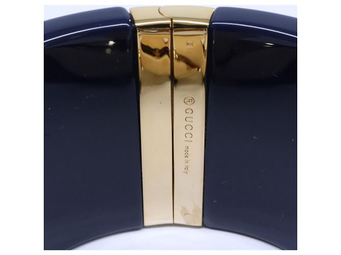 Bracciale rigido Gucci GG Interlocking D'oro Blu navy - vista 7