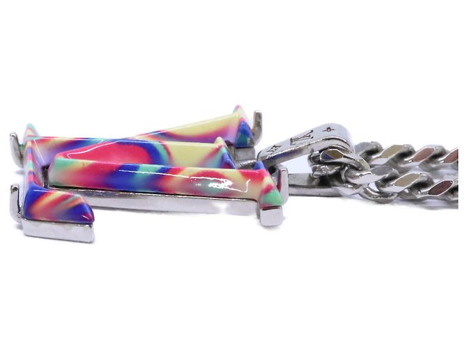 Louis Vuitton MP3353 Collier LV Psychedelic Necklace Argento Multicolore - vista 3