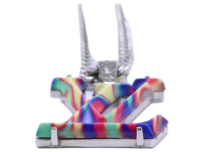 Louis Vuitton MP3353 Collier LV Psychedelic Necklace Argento Multicolore - vista 4