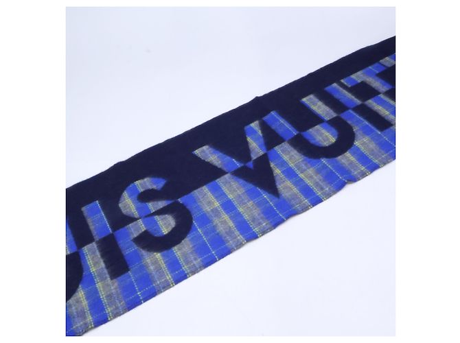 Sciarpa Stole Louis Vuitton in lana e cashmere blu - vista 3