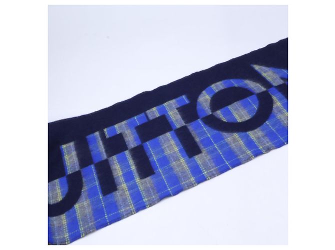 Sciarpa Stole Louis Vuitton in lana e cashmere blu - vista 4