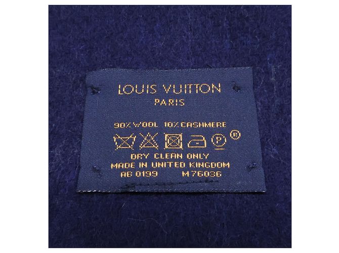 Sciarpa Stole Louis Vuitton in lana e cashmere blu - vista 7