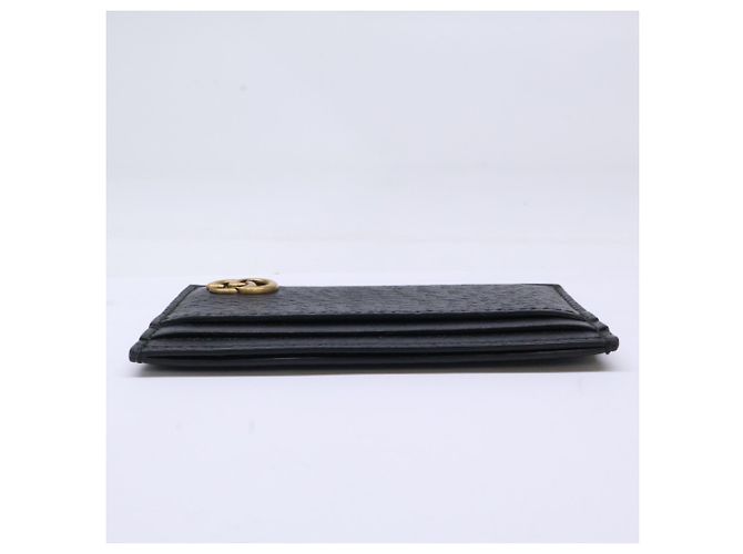 Gucci Double G Black Leather Card Case - view 5