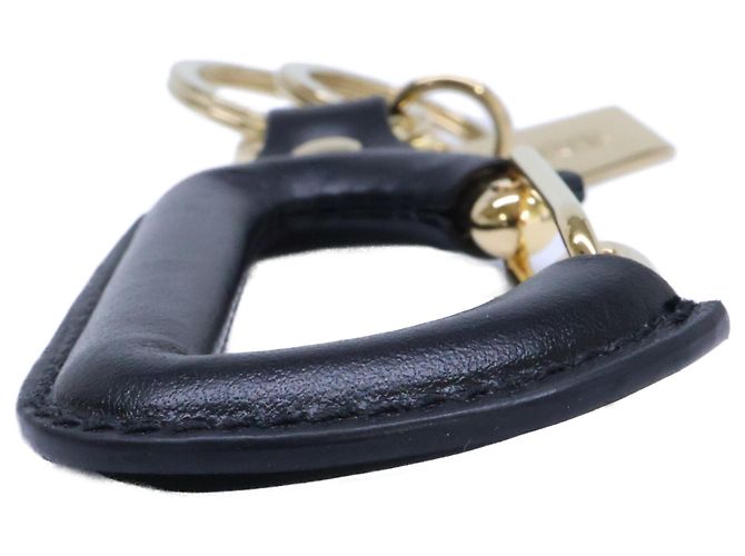 Portachiavi in pelle Prada in nero e oro D'oro - vista 5
