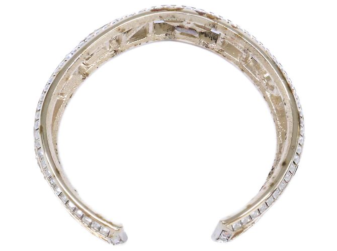 Chanel Armreif Hellgold mit Strass-Logo - Ansicht 5