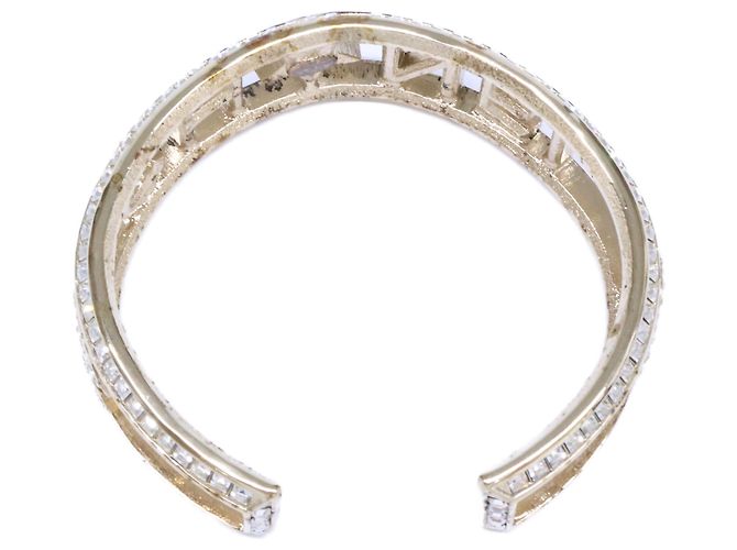 Chanel Armreif Hellgold mit Strass-Logo - Ansicht 6