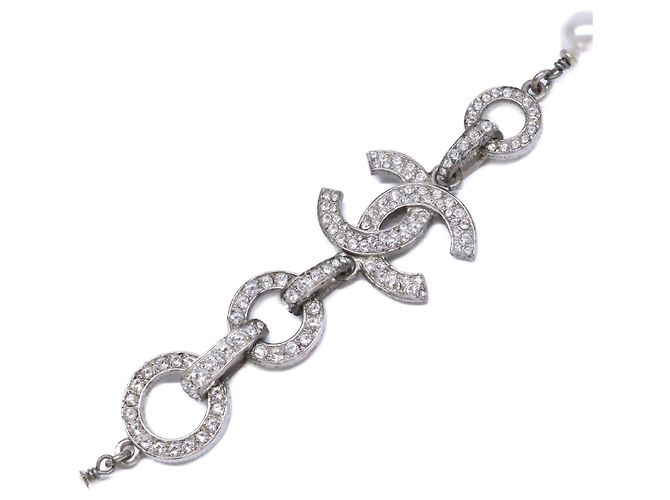 Collana Chanel in perle barocche e strass Coco Mark Argento - vista 3