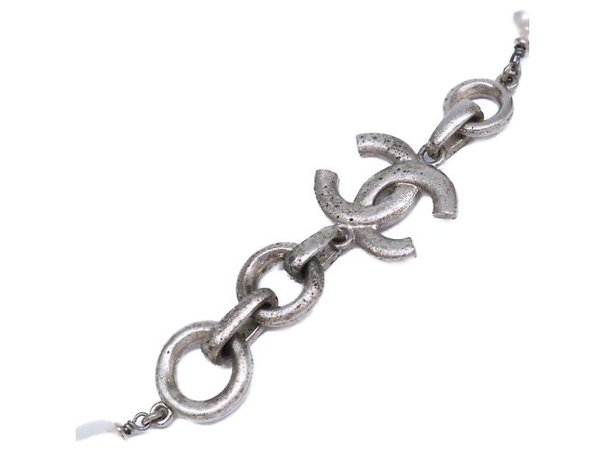 Collana Chanel in perle barocche e strass Coco Mark Argento - vista 4