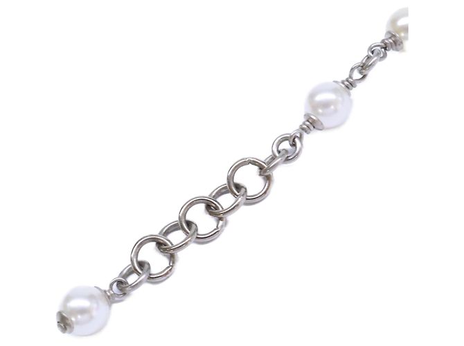 Pulseira de corrente Chanel com logo Coco e strass Prata - vista 3