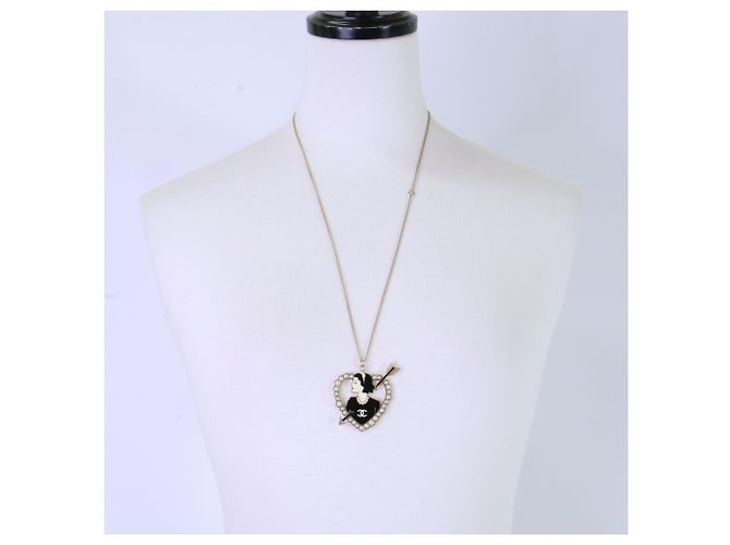Collana Chanel Coco Pearl Cuore e Freccia placcata oro - vista 9