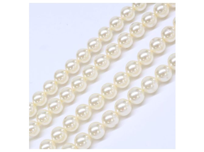 Chanel B16B Strass Coco Mark Camélia Doppelperlenkette Silber - Ansicht 6
