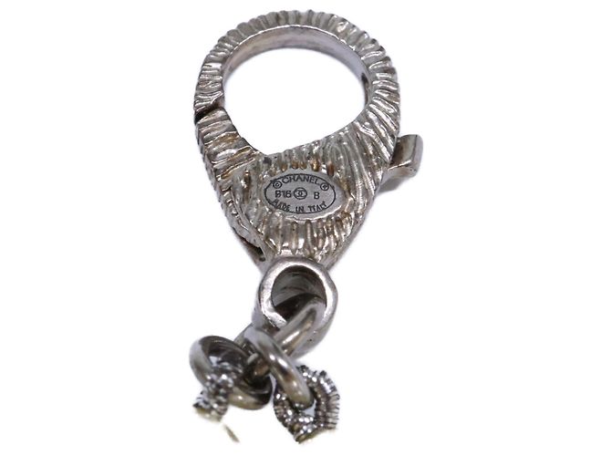 Chanel B16B Strass Coco Mark Camélia Doppelperlenkette Silber - Ansicht 9
