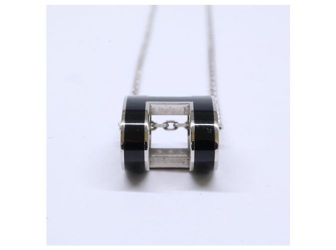 Hermès Collana con pendente HERMES Pop H Nero Argento - vista 4