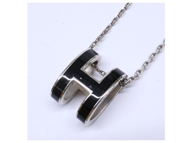 Hermès Collana con pendente HERMES Pop H Nero Argento - vista 6