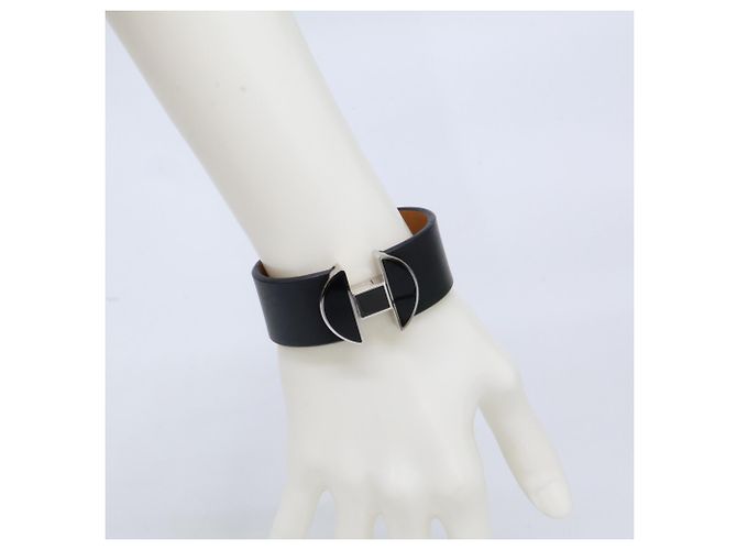 Hermès Hermes D Stamp 2002 Lederarmreif Schwarz - Ansicht 10