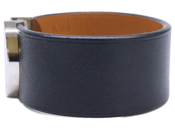 Hermès Hermes D Stamp 2002 Lederarmreif Schwarz - Ansicht 3