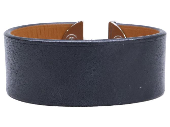 Hermès Hermes D Stamp 2002 Lederarmreif Schwarz - Ansicht 4