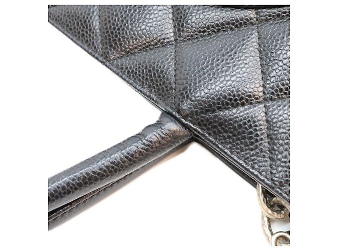 Borsa Tote Chanel in pelle caviar nera Nero - vista 9