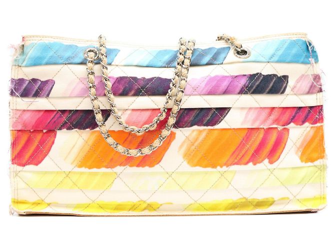 Chanel Paint Series Colorama Mini Tote Bag aus Canvas mit Kette Mehrfarben - Ansicht 3
